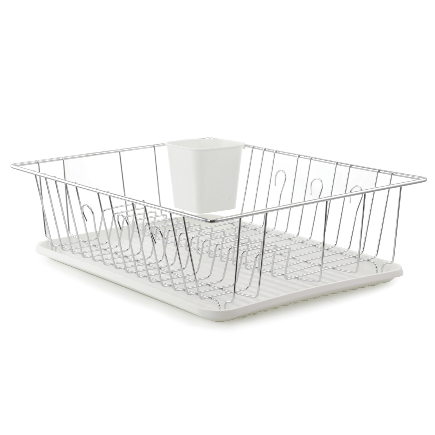 Better Chef 16" Chrome-Plated Metal Dish Rack with Drain Tray Jupiter Gear Home