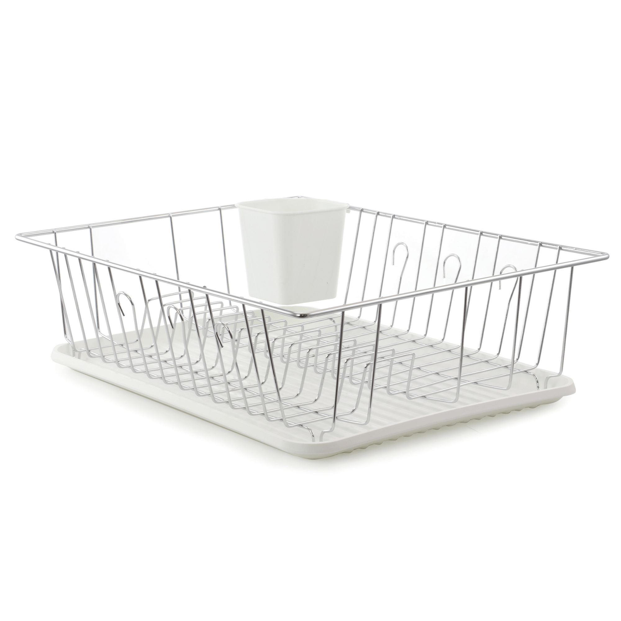 Better Chef 16" Chrome-Plated Metal Dish Rack with Drain Tray Jupiter Gear Home