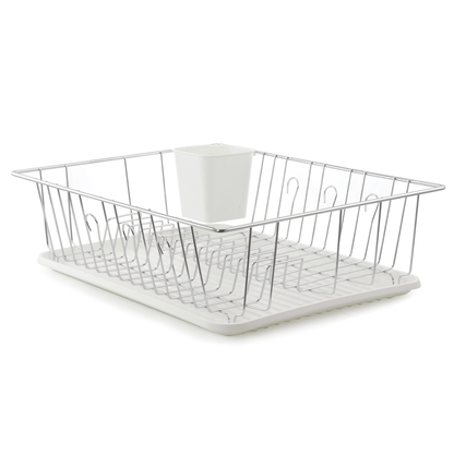 Better Chef 16" Chrome-Plated Metal Dish Rack with Drain Tray Jupiter Gear Home
