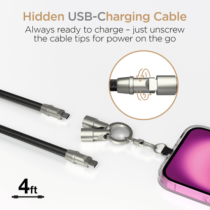 HyperGear 2-in-1 Universal Crossbody Phone Strap and Charging Cable Jupiter Gear Home