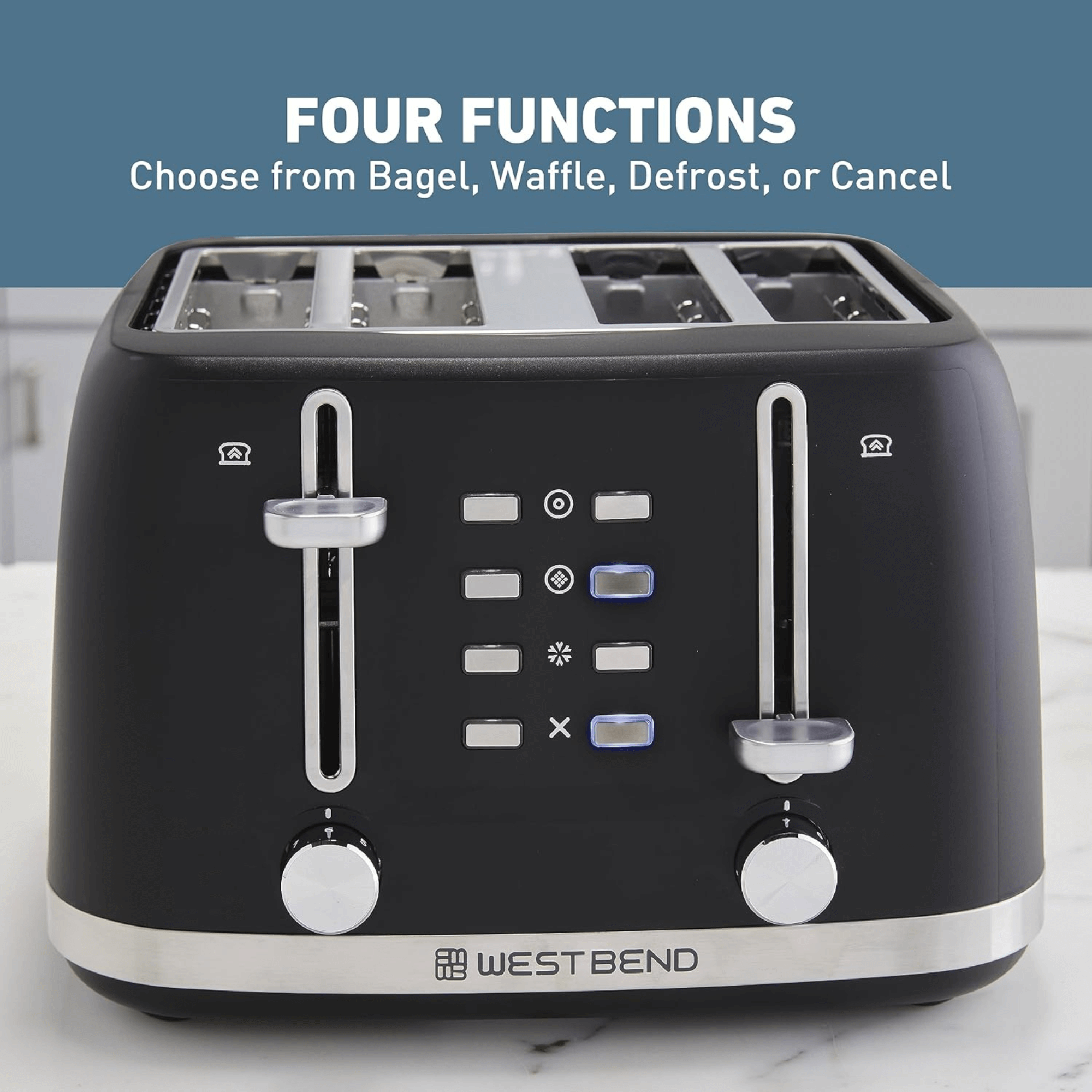 West Bend 4-Slice Multi-Function Toaster with Stainless Accents Jupiter Gear Home