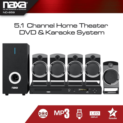 Naxa 5.1-Channel Home Theater DVD &amp; Karaoke System - Refurbished Jupiter Gear Home