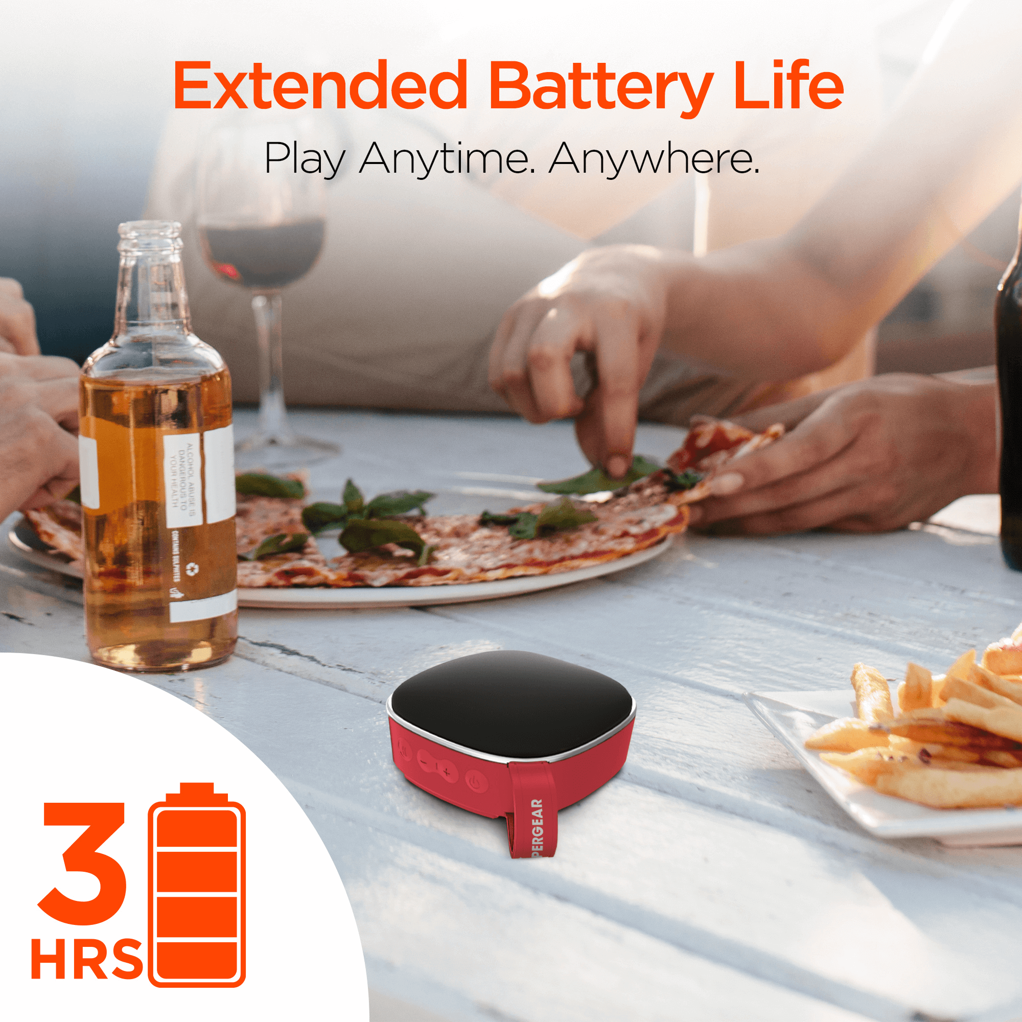 HyperGear Fabrix Mini Wireless Speaker - Red Jupiter Gear Home