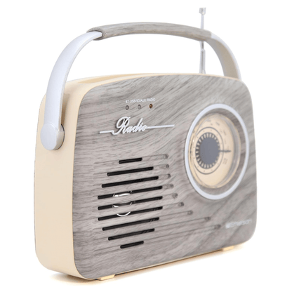 Emerson Portable Retro Radio with Built-In Rechargeable Battery and Memory Set Jupiter Gear Home