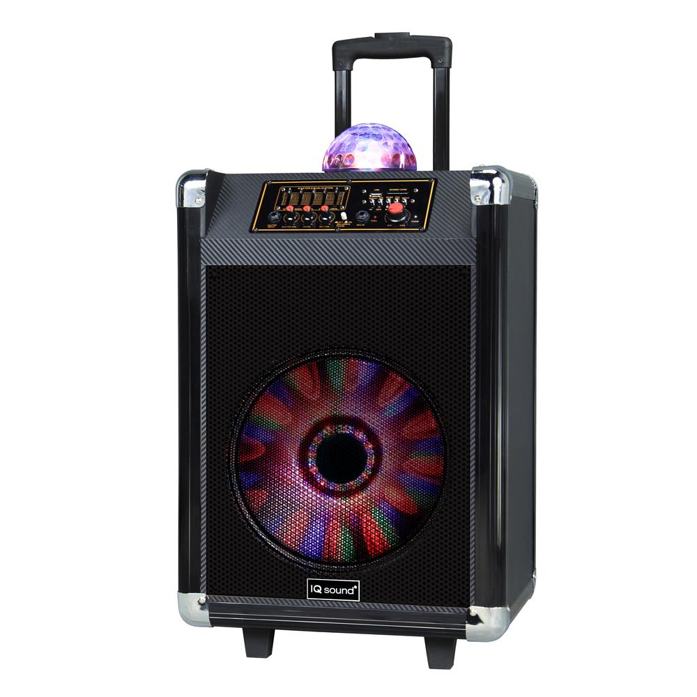 IQ Sound 12" Portable Bluetooth Speaker with Disco Ball Light Jupiter Gear Home