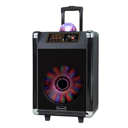 IQ Sound 12" Portable Bluetooth Speaker with Disco Ball Light Jupiter Gear Home
