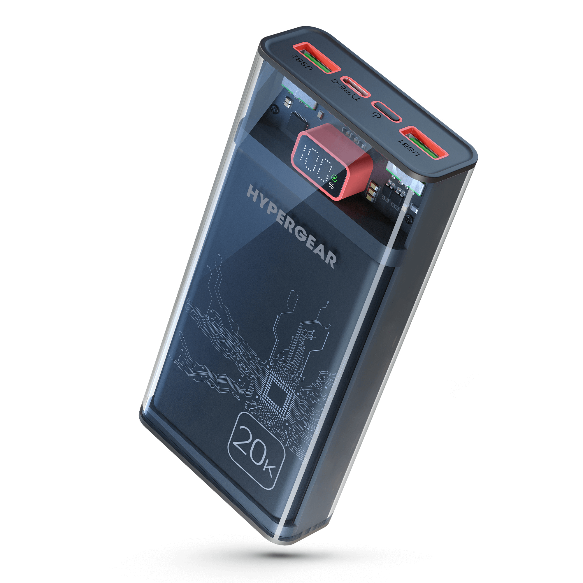 HyperGear ClearCharge XL 20000mAh Transparent PD Power Bank Jupiter Gear Home