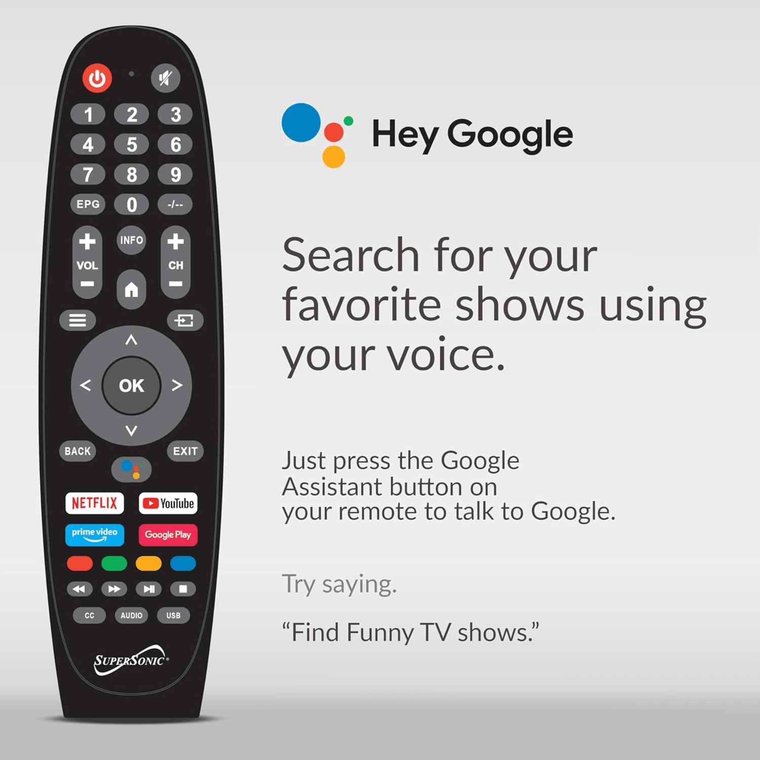 Supersonic 24-inch DLED Smart HDTV with Google Assistant ATSC and NTSC System ACDC Compatible Jupiter Gear Home