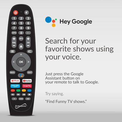 Supersonic 24-inch DLED Smart HDTV with Google Assistant ATSC and NTSC System ACDC Compatible Jupiter Gear Home