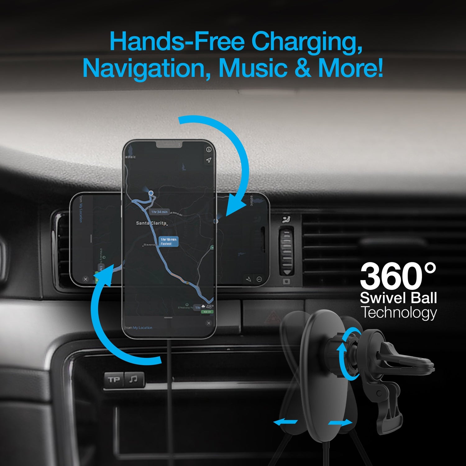 Naztech MagLock 15W Wireless Charging Vent Mount Jupiter Gear Home