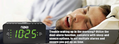 Naxa Dual Alarm Clock with Qi Wireless Charging Function (NRC-191) Jupiter Gear Home