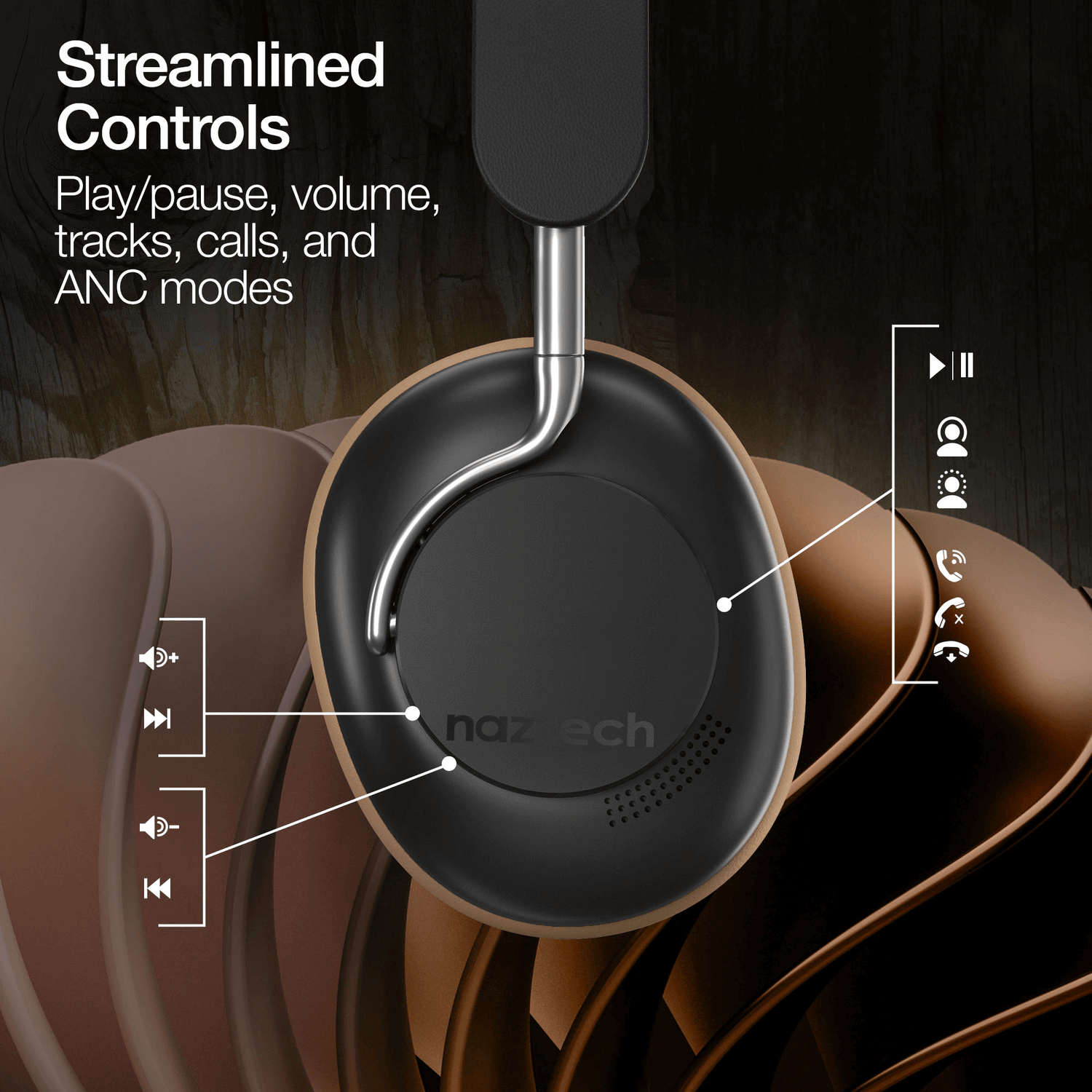 Naztech Aura 360 ANC Wireless Headphones Jupiter Gear Home