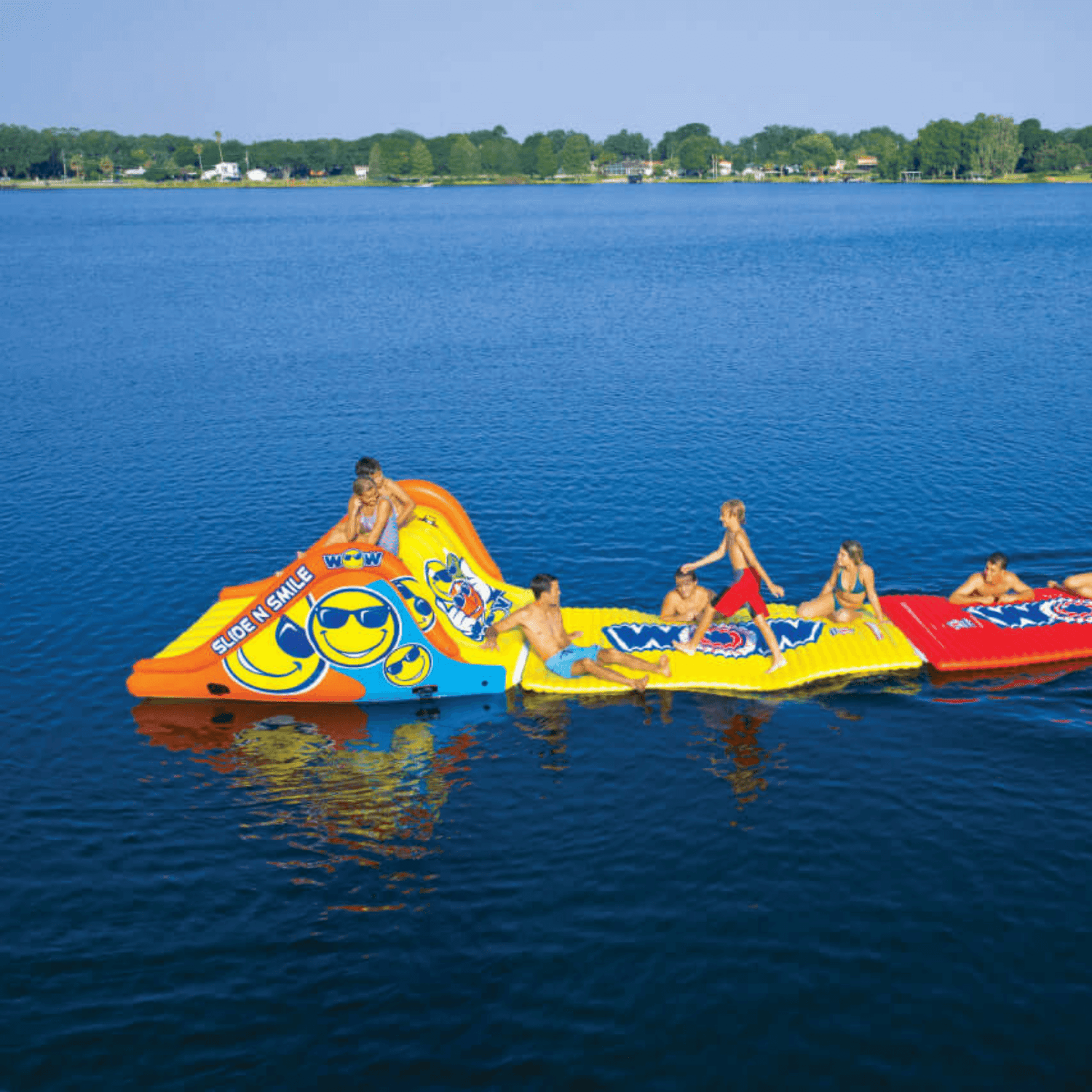 WOW Watersports Slide N Smile Floating 2 Lane Waterslide Jupiter Gear Home