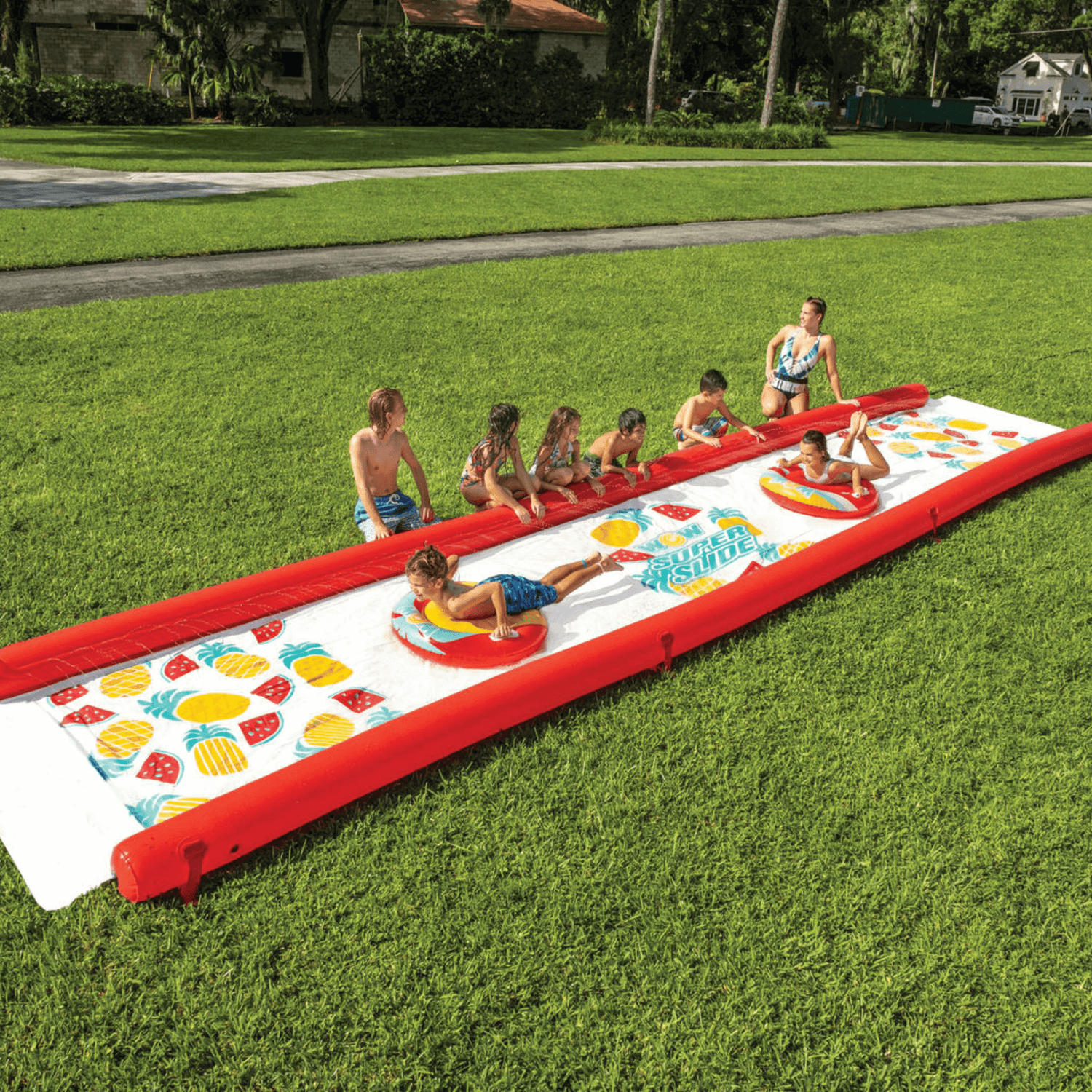 WOW Watersports Pineapple Super Backyard Lawn Slide with High Side Walls and Sprayers Jupiter Gear Home