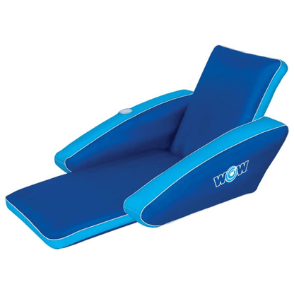 WOW Watersports Modern Lounger Pool Float with Cup Holder and Reclining Back Jupiter Gear Home
