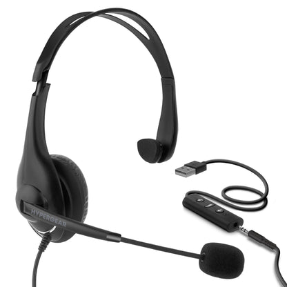 HyperGear V100 Office Professional Wired Headset w 6 Ft Cord Jupiter Gear Home