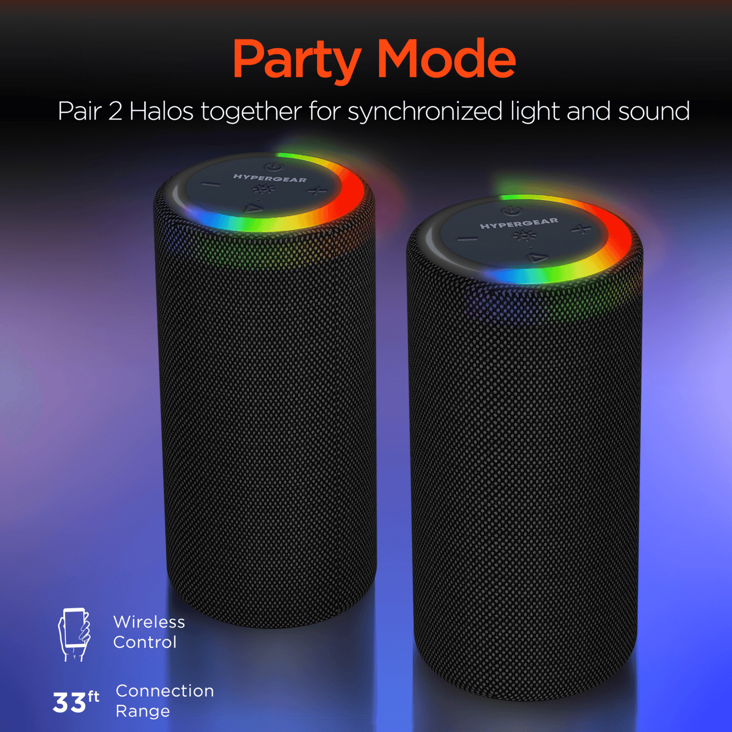HyperGear Halo XL Wireless LED Speaker Jupiter Gear Home
