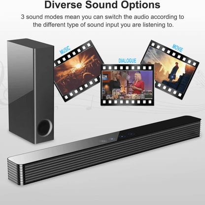 Norcent KB2020 Black Mamba Series 25" 120W Bluetooth Sound Bar with Sub-Woofer Jupiter Gear Home