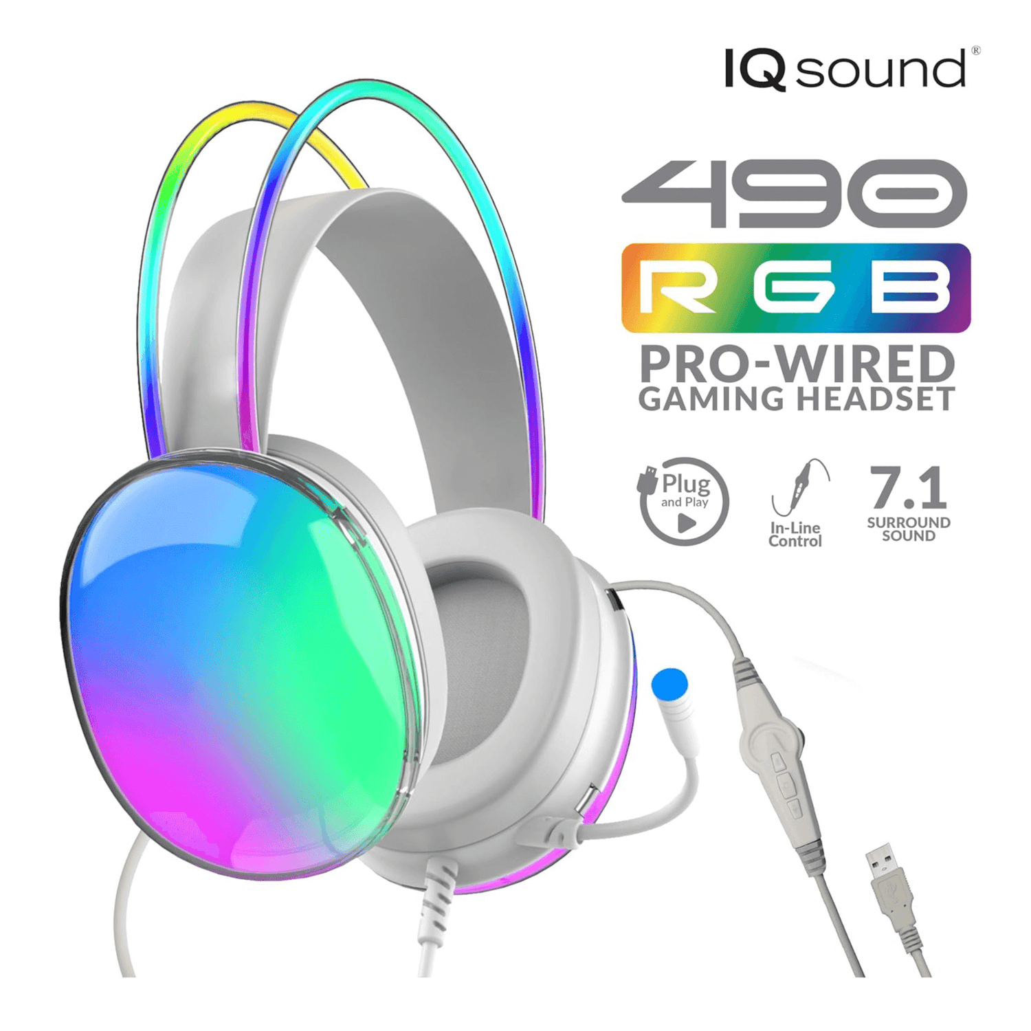 IQ Sound Pro-Wired Gaming Headset with Lights &amp; Surround Sound Jupiter Gear Home