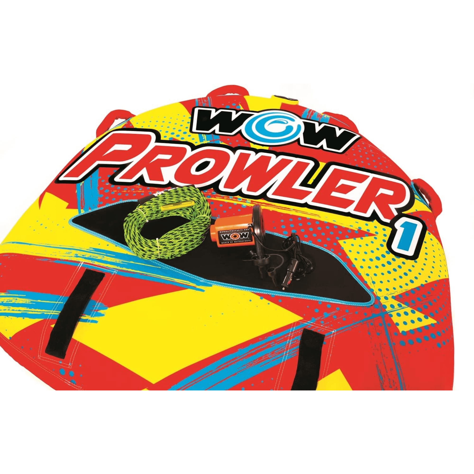 WOW Watersports Prowler Towable 1 Person Starter Kit w 12V Pump Jupiter Gear Home