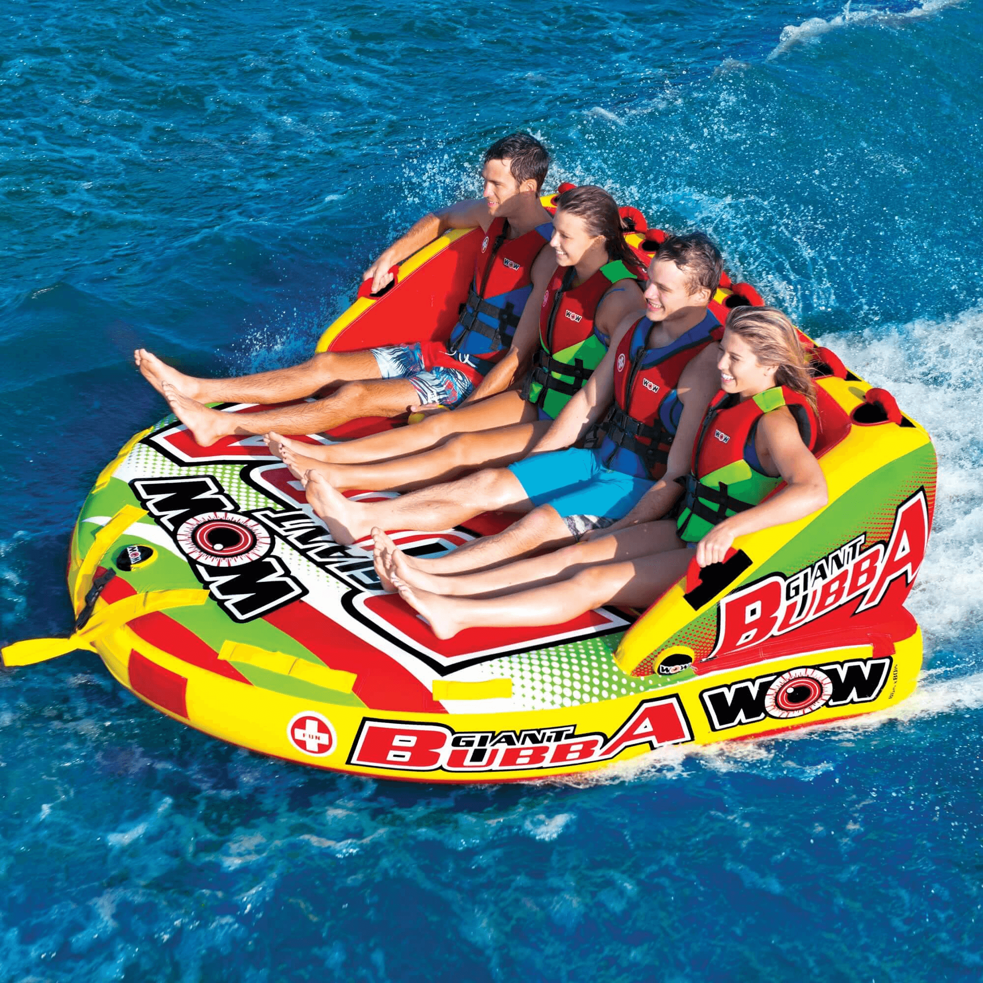 WOW Watersports Big Bubba 1 to 4 Person Inflatable Towable Deck Tube Jupiter Gear Home