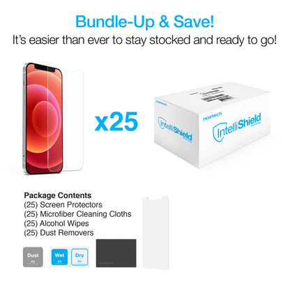 Naztech IntelliShield HD Tempered Glass 25pc Set for the iPhone 12 Mini Jupiter Gear Home