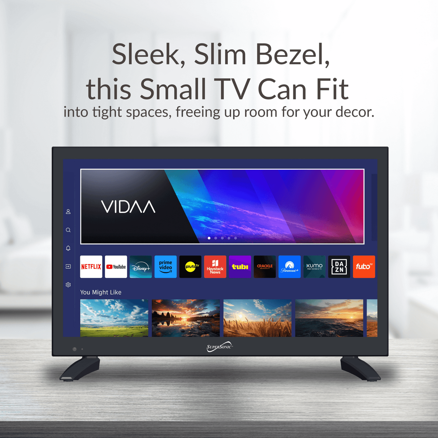 Supersonic 19" VIDAA ACDC Compatible LED Smart TV with Built-In WiFi Jupiter Gear Home