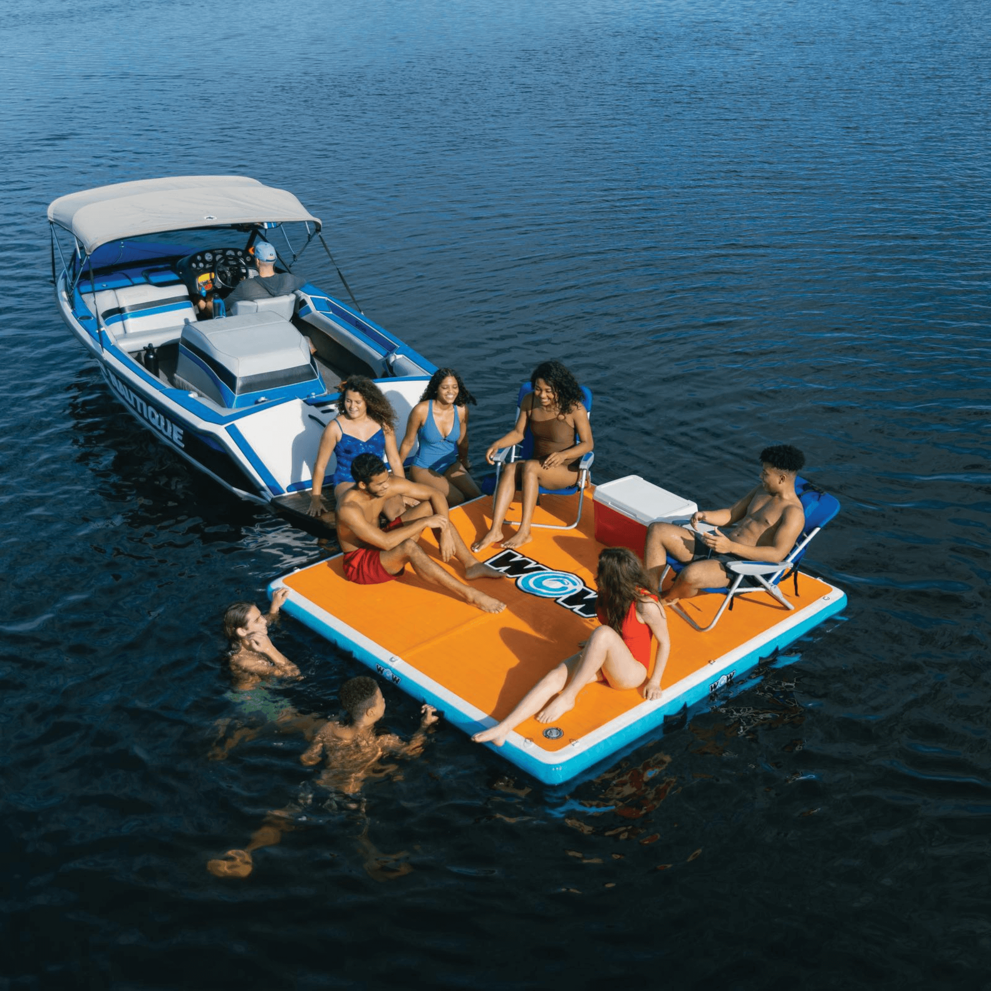 WOW Watersports Drop Stitch Vacation Station Dock w Deckpad Jupiter Gear Home