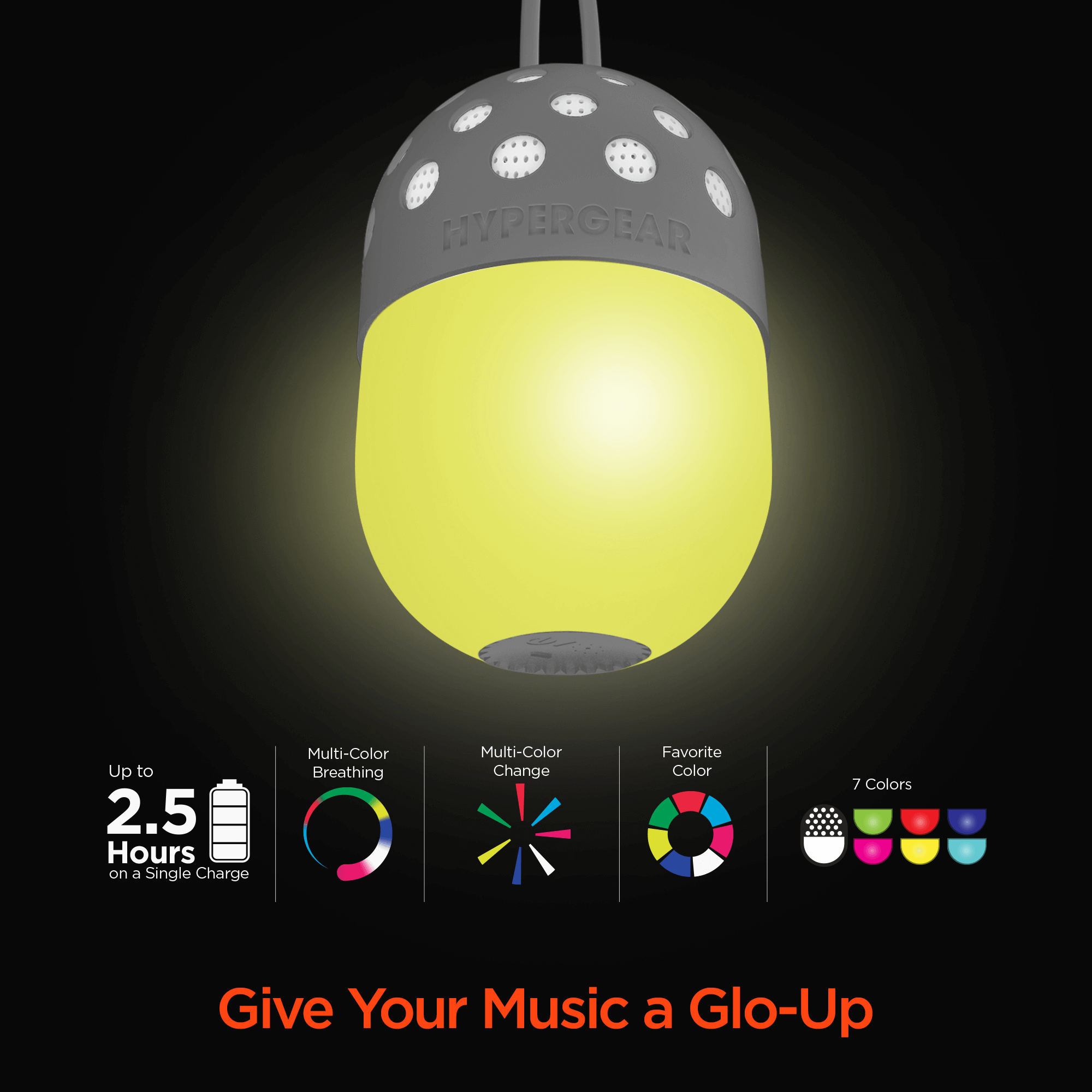 HyperGear Go-Glo Light-Up LED Wireless Speaker Jupiter Gear Home