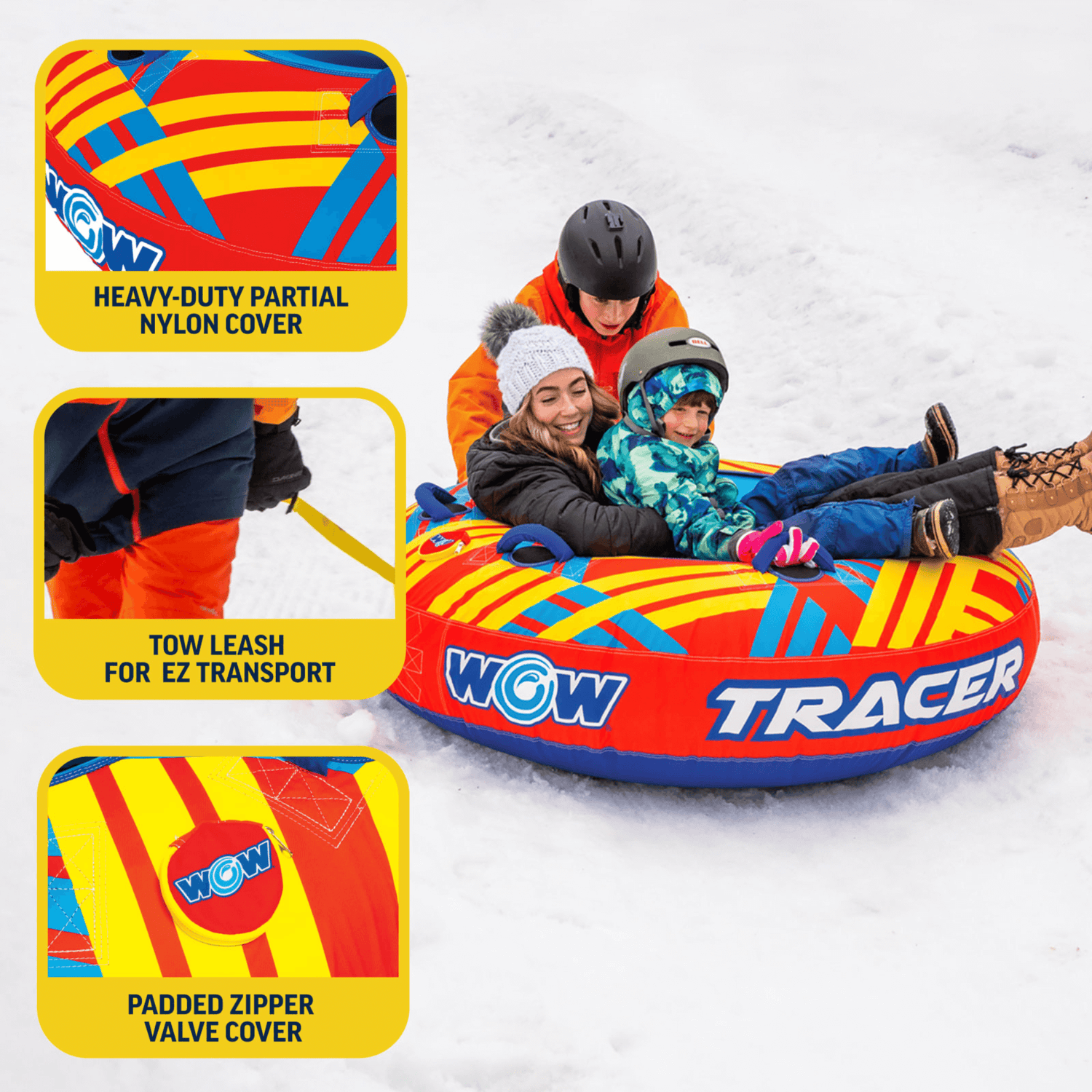 WOW Watersports Tracer Snow Tube Towable for Summer &amp; Winter Action Jupiter Gear Home