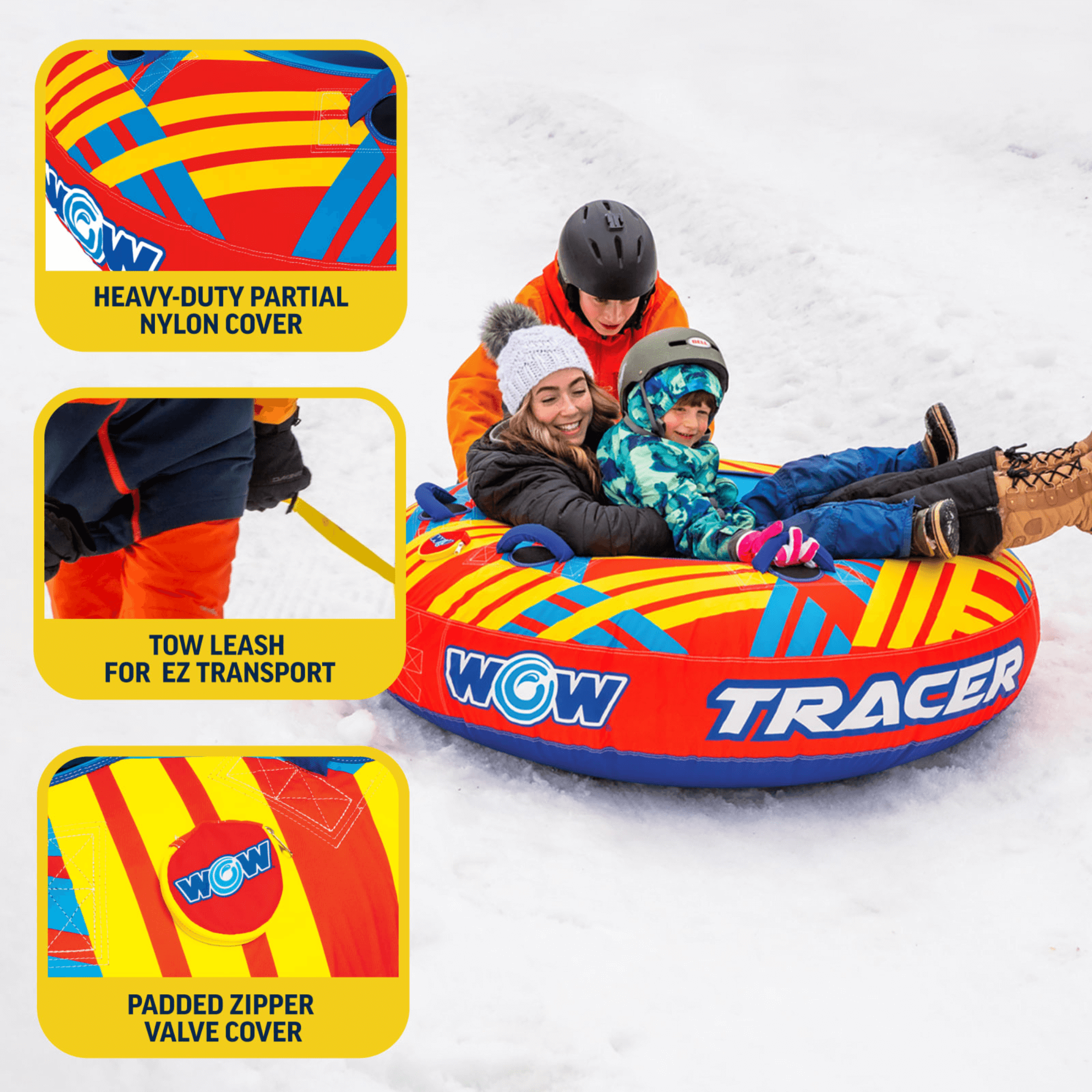 WOW Watersports Tracer Snow Tube Towable for Summer &amp; Winter Action Jupiter Gear Home