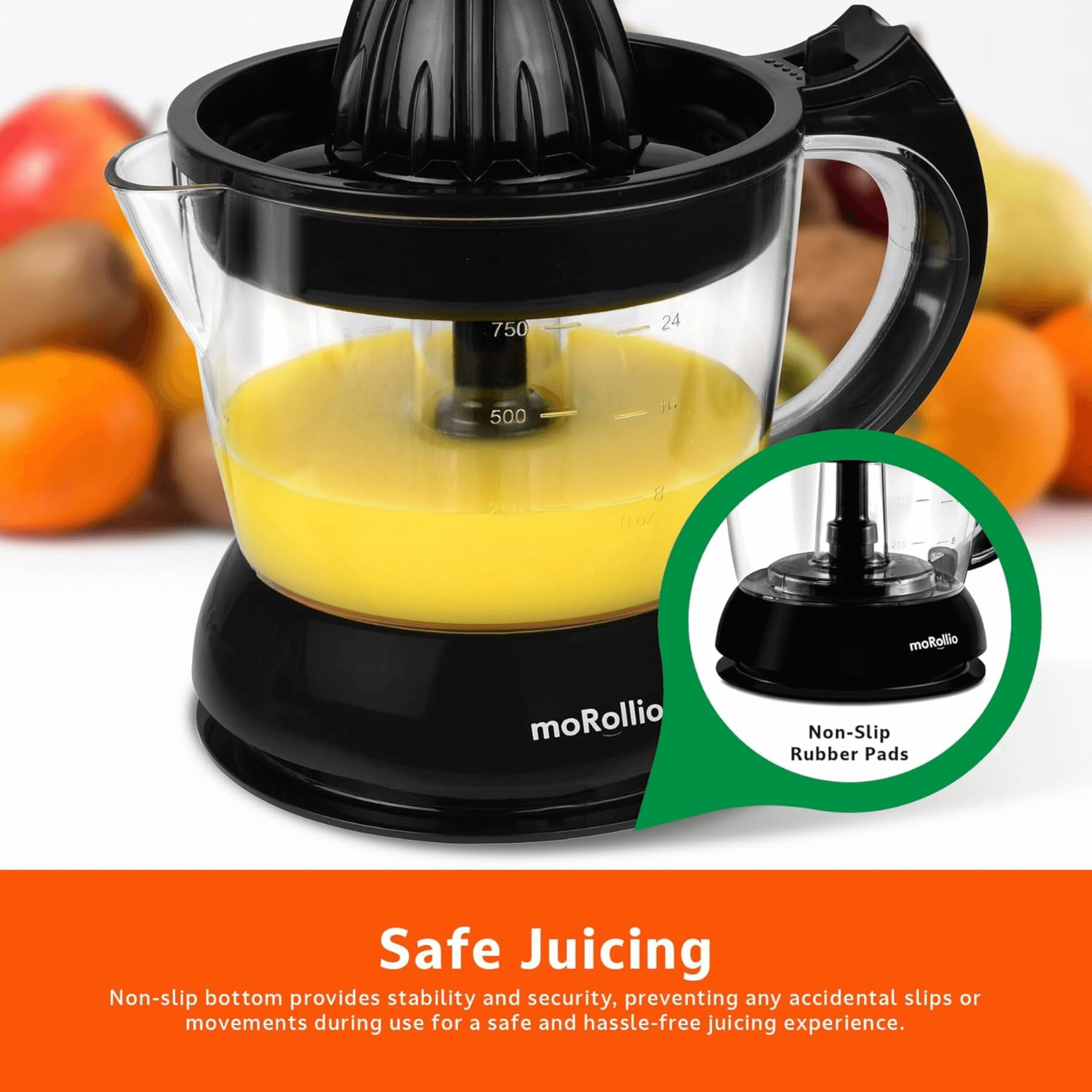 moRollio Compact 24oz Electric Citrus Juicer Jupiter Gear Home