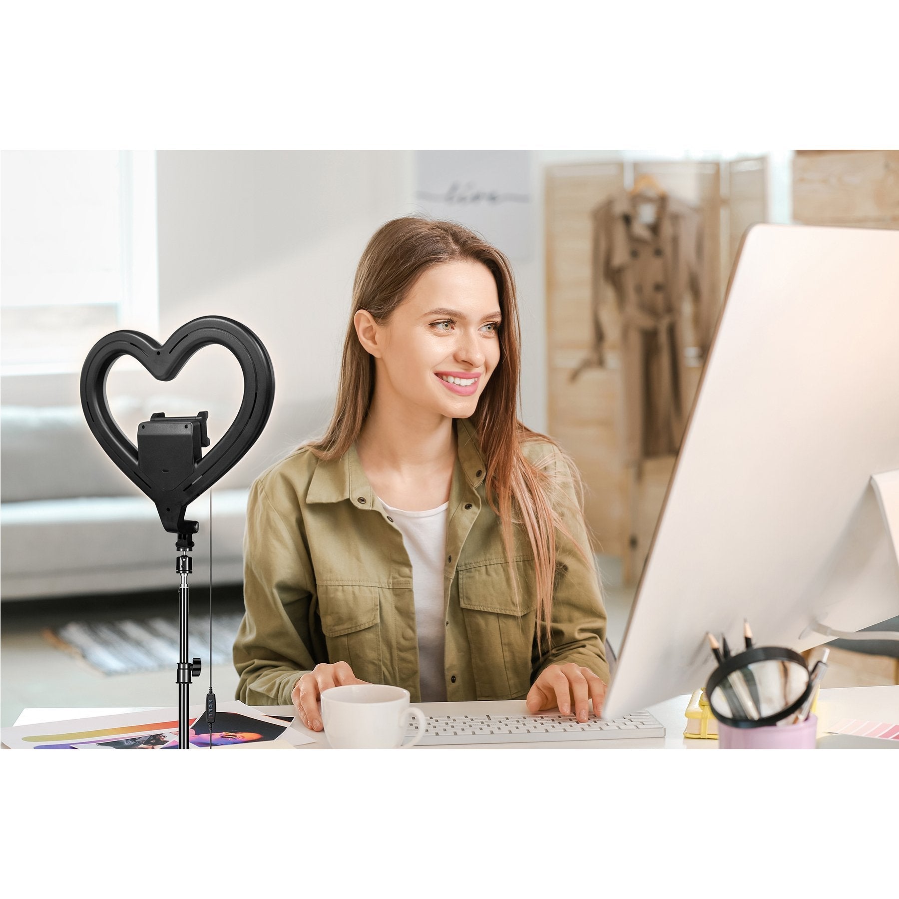 Supersonic PRO Live Stream 10” Heart Shaped Selfie Ring Light Jupiter Gear Home