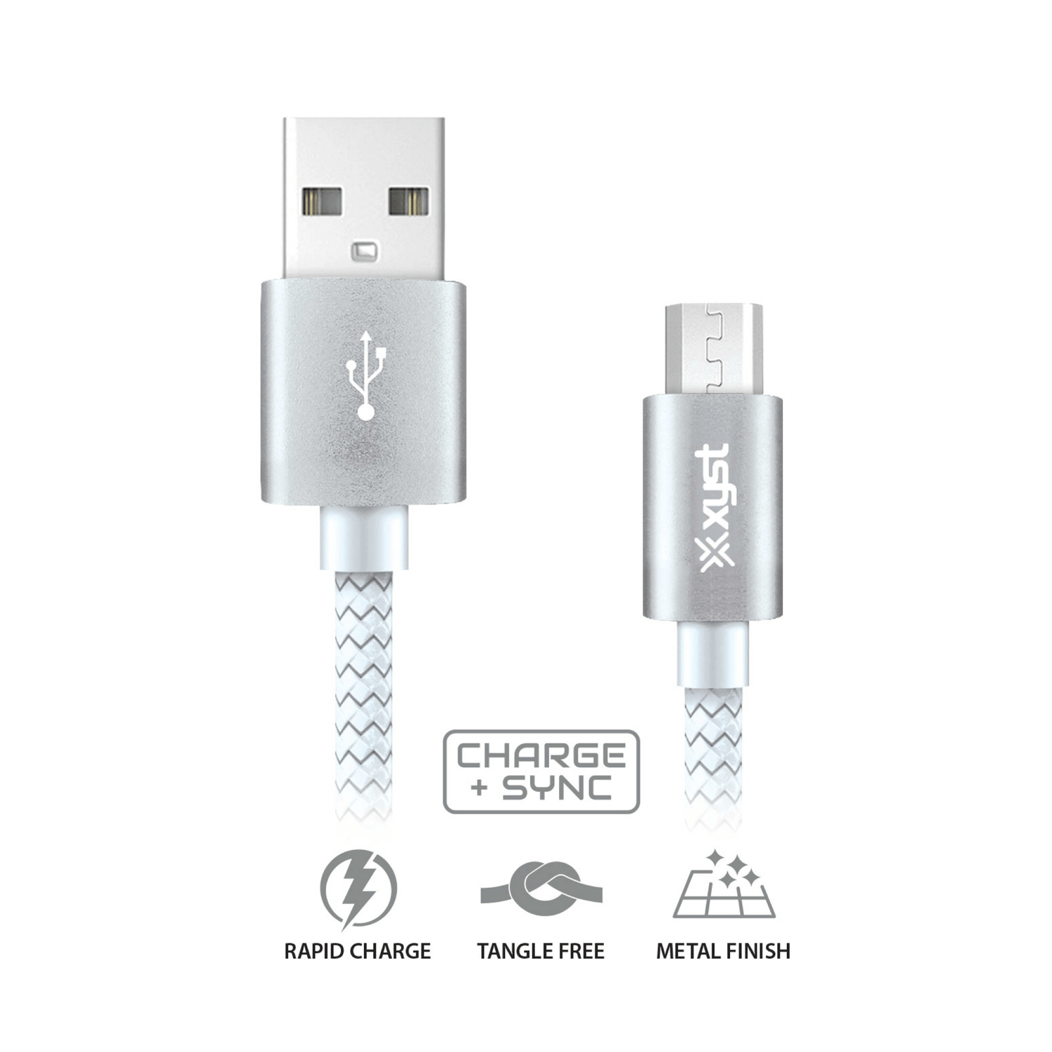 Xyst Charge and Sync USB to Micro USB Braided Cable 10Ft Jupiter Gear Home