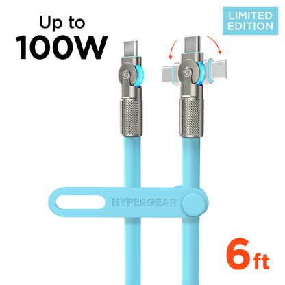 HyperGear Chunky180° 100W USB-C to USB-C Rugged Fast Charge Cable 6ft Jupiter Gear Home