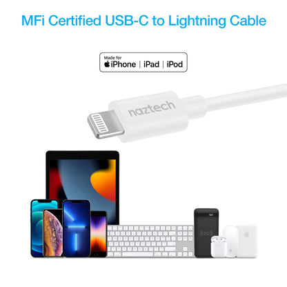 Naztech 30W PD Smart Chip Tech Wall Charger + USB-C to MFI Cable 6ft Jupiter Gear Home