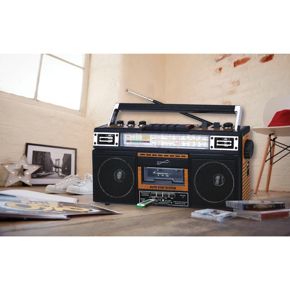 Supersonic 4 Band Bluetooth Radio &amp; Cassette Player + Cassette To Mp3 Converter Jupiter Gear Home