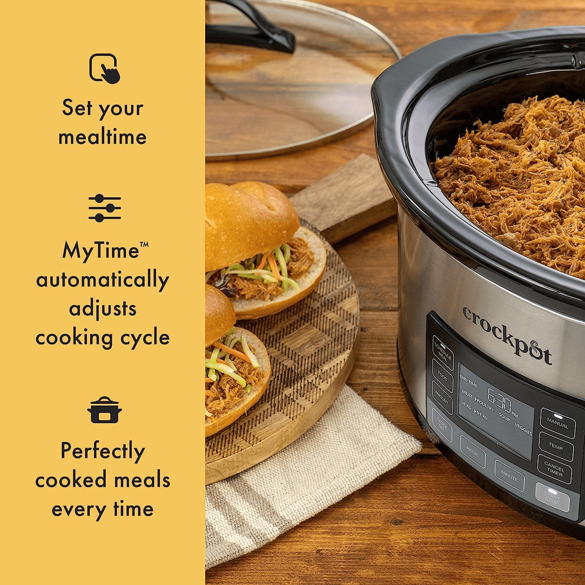Crockpot 6-Quart My Time Digital Programmable Slow Cooker and Food Warmer Jupiter Gear Home