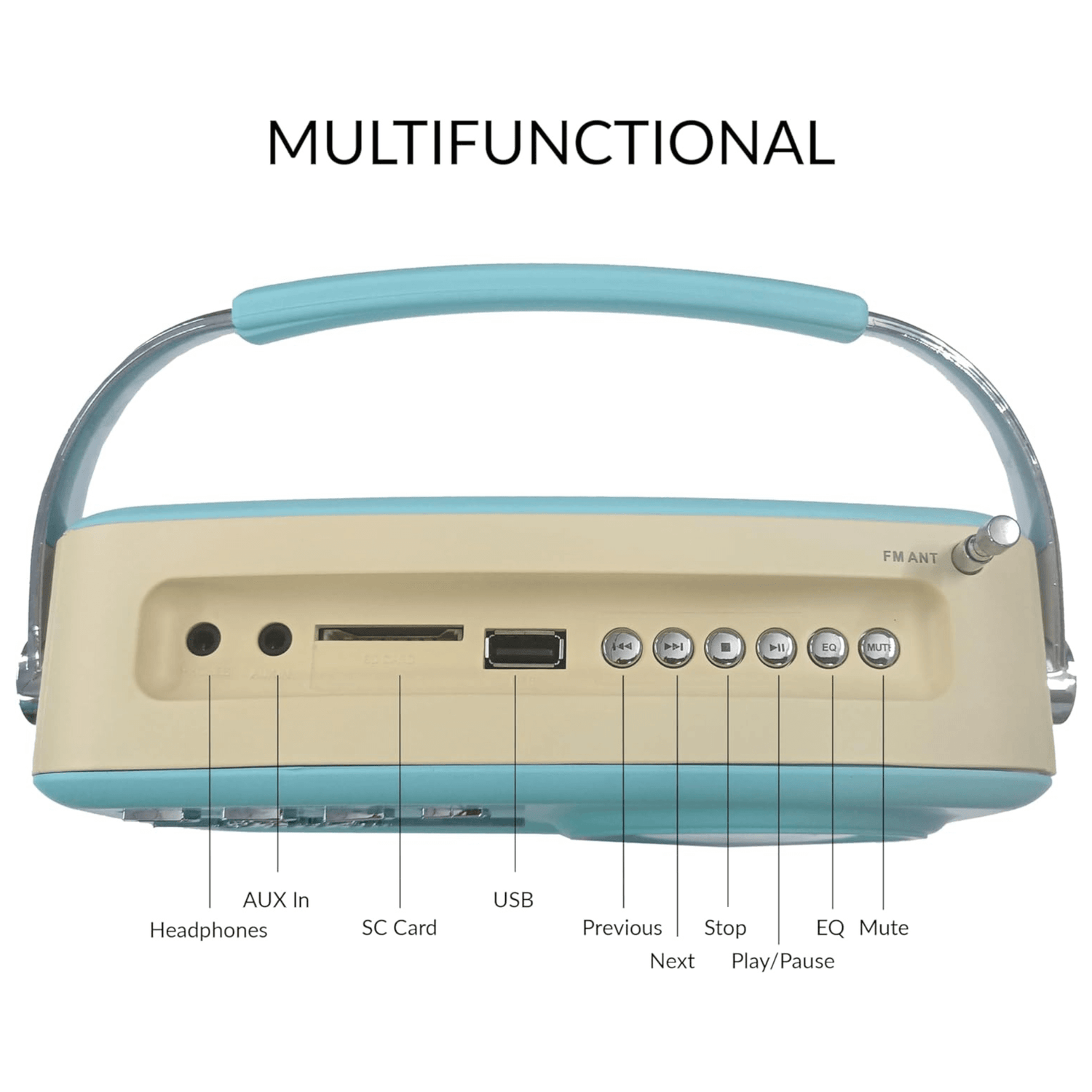 Supersonic Multi-Function Bluetooth Retro Speaker with Rechargeable Battery Jupiter Gear Home