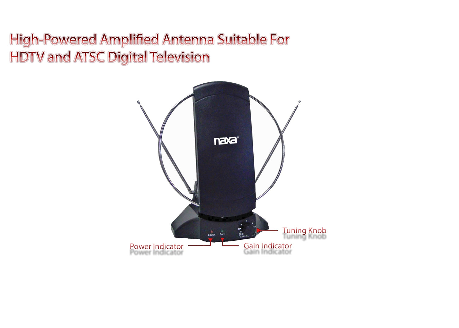 Naxa High Powered Amplified Antenna Suitable For HDTV and ATSC Digital TV (NAA-308) Jupiter Gear Home