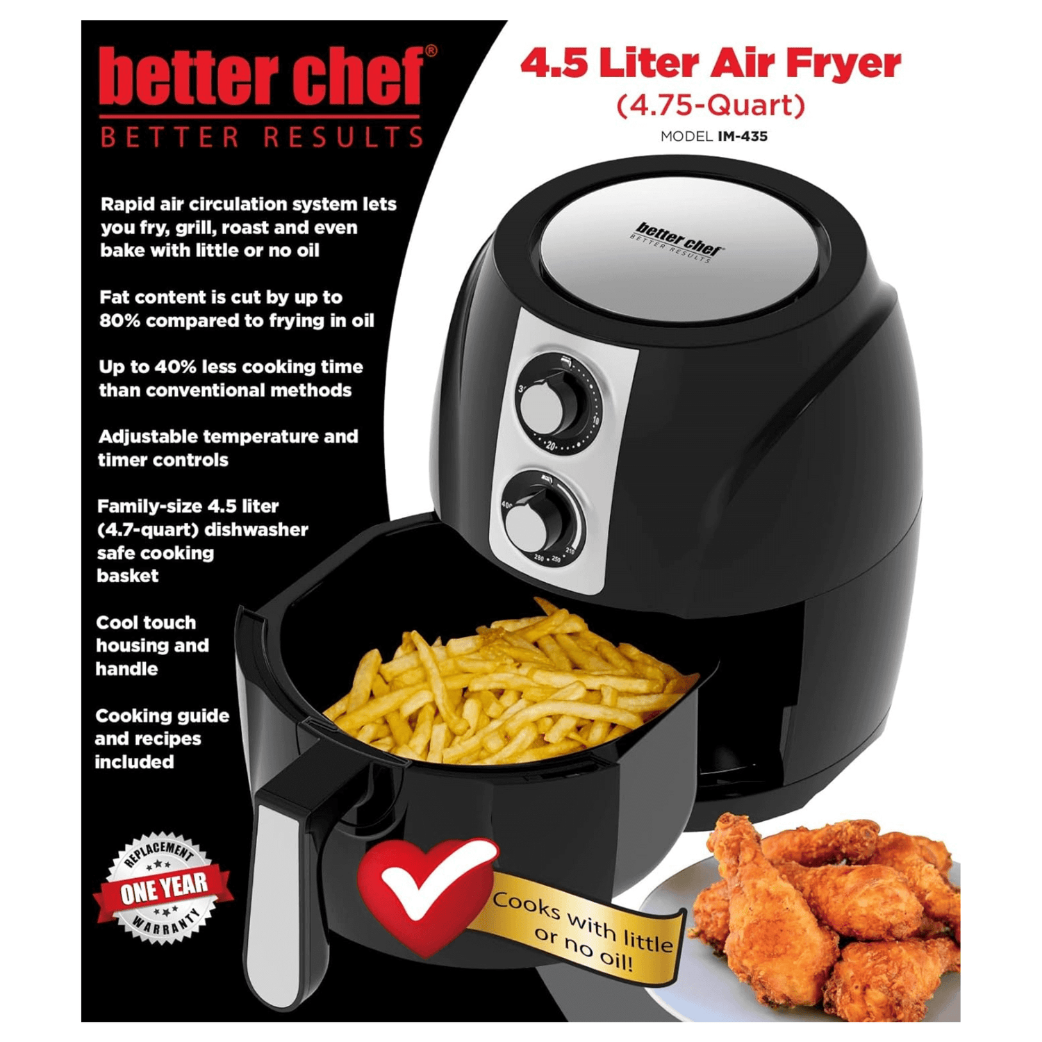 Better Chef 4.75 Quart Classic Air Fryer Jupiter Gear Home