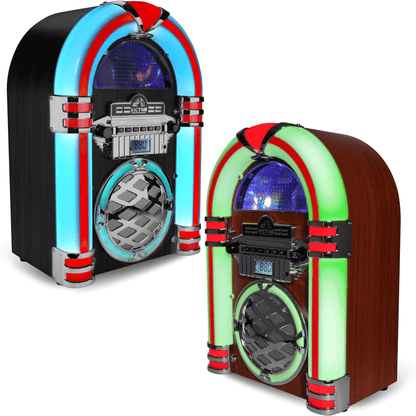 Victor Wilshire Bluetooth Jukebox with Multicolor LED Lighting and FM Radio Jupiter Gear Home