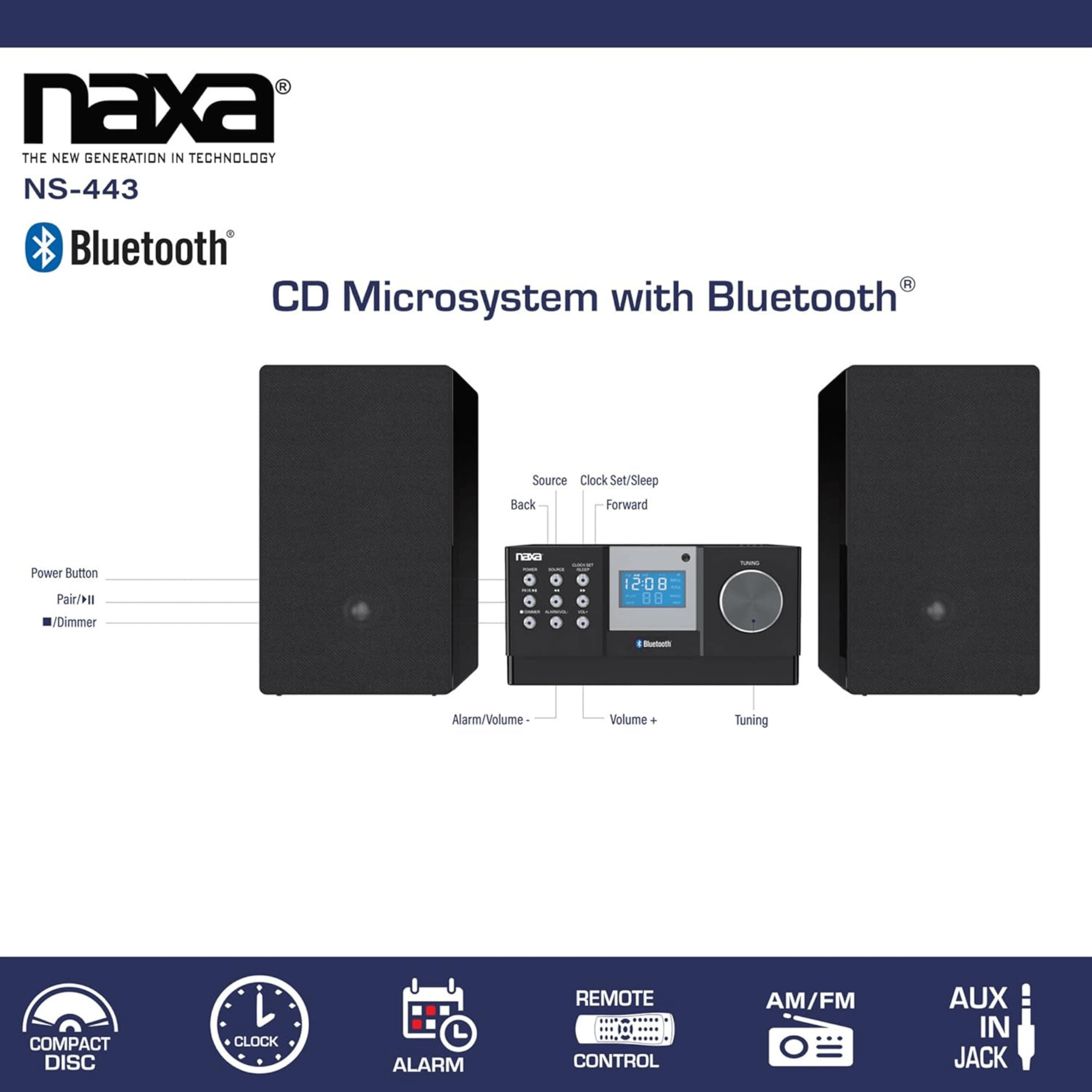Naxa CD Microsystem with Bluetooth - Refurbished Jupiter Gear Home