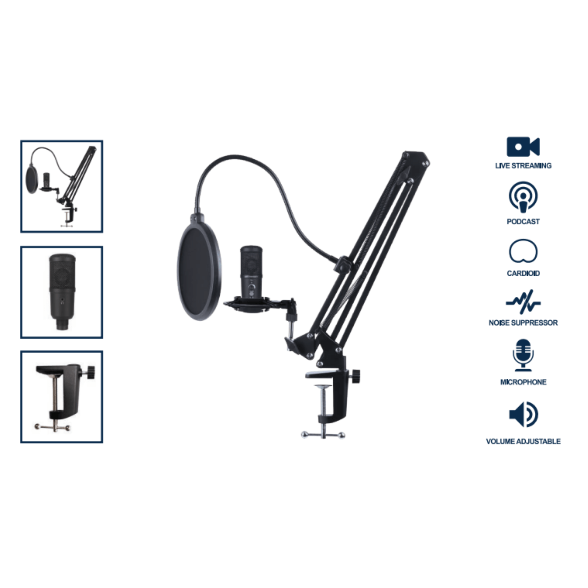 Emerson USB Gaming and Streaming Condenser Microphone Jupiter Gear Home