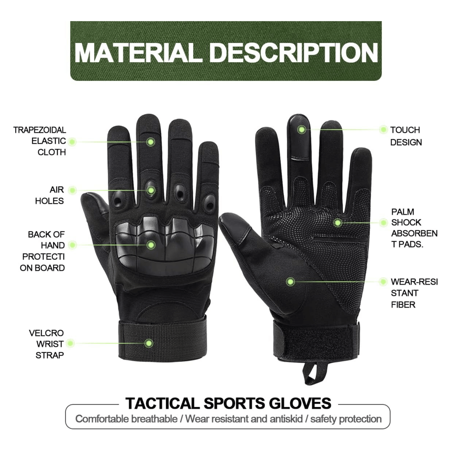 JupiterGear Tactical Military Airsoft Gloves for Outdoor Sports, Paintball, and Motorcycling with Touchscreen Fingertip Capability Jupiter Gear Home