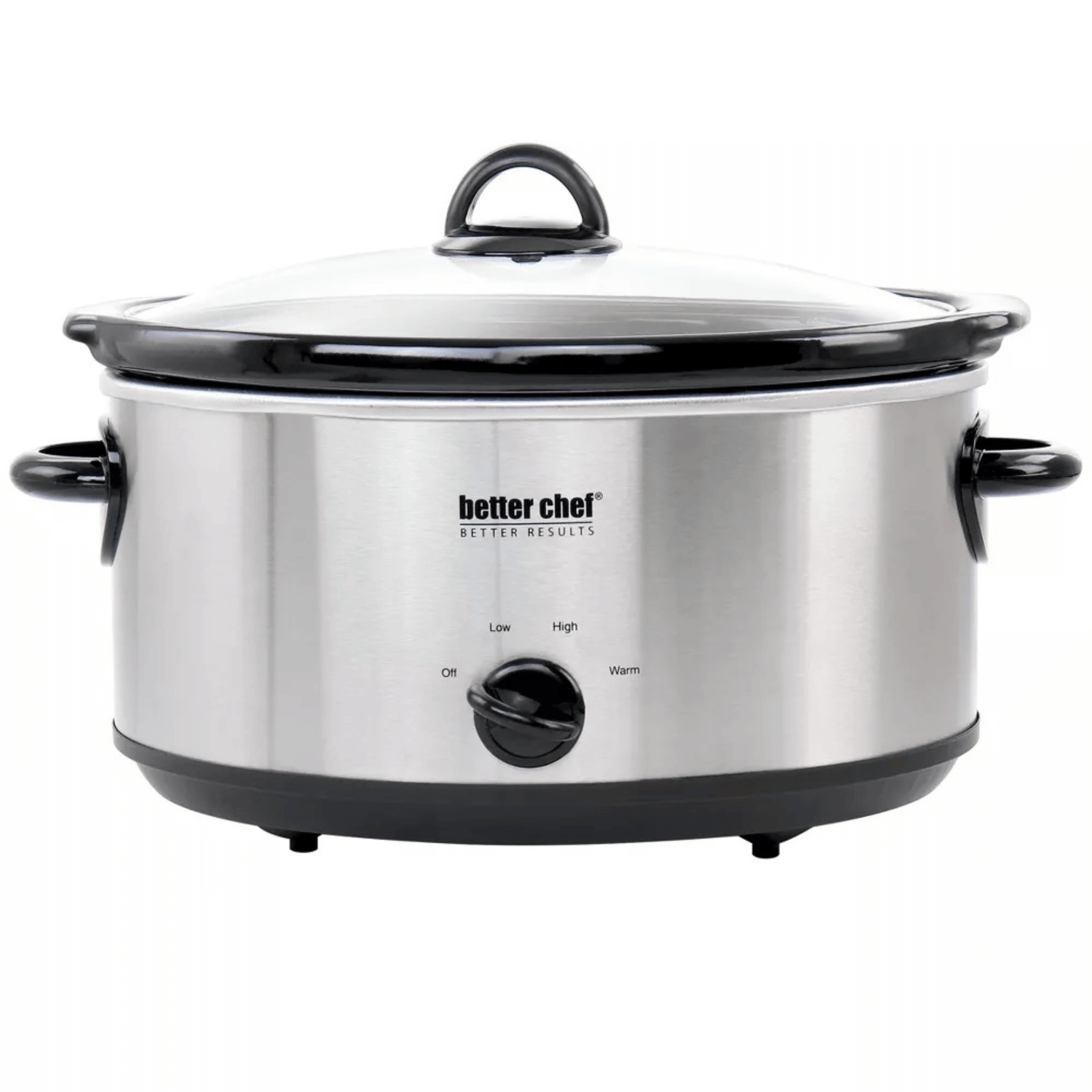 Better Chef 6-Quart Oval Stainless Steel Slow Cooker with Removable Stoneware Crock Jupiter Gear Home
