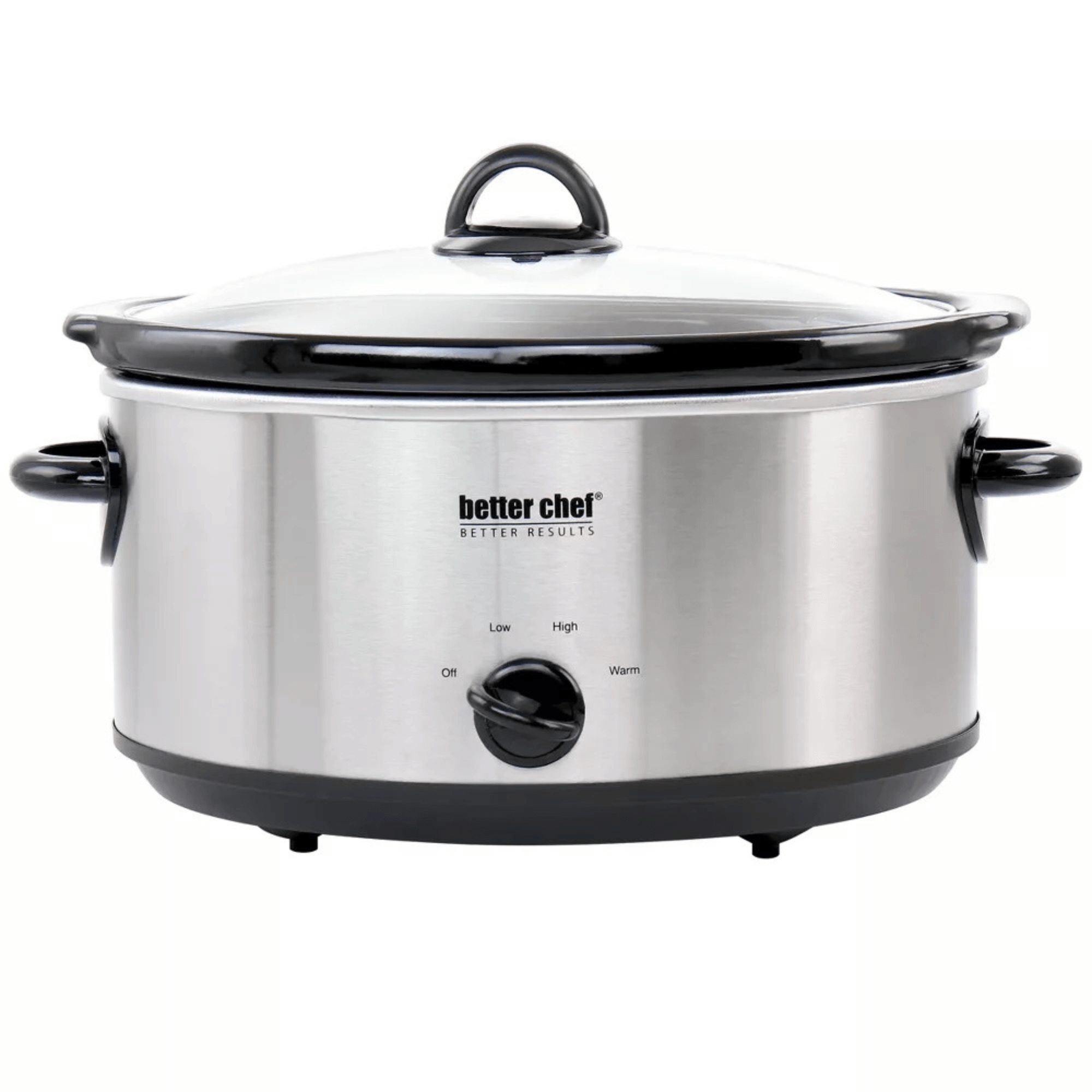 Better Chef 6-Quart Oval Stainless Steel Slow Cooker with Removable Stoneware Crock Jupiter Gear Home