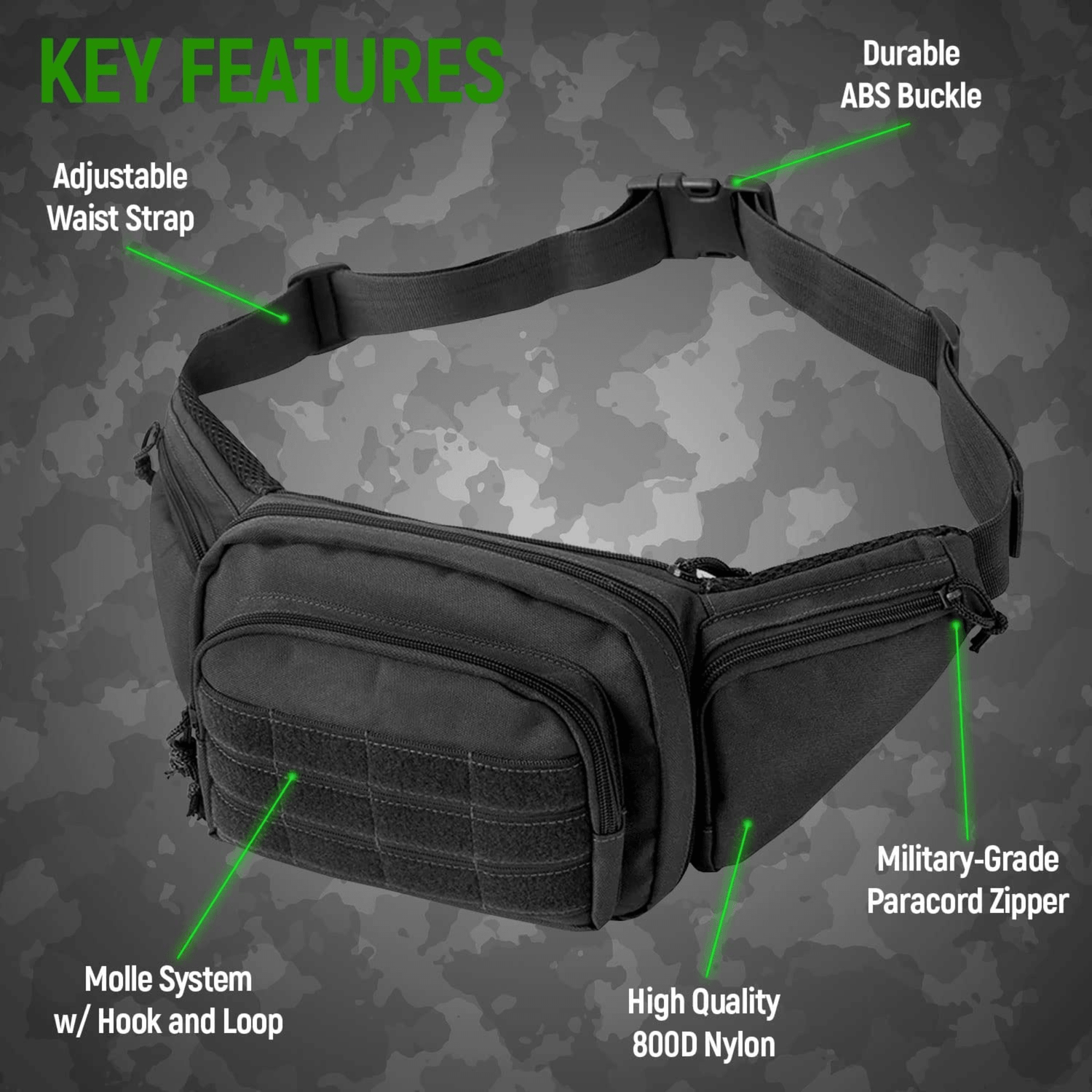 JupiterGear Tactical Military Fanny Pack Waist Bag &amp; MOLLE EDC Pouch For Outdoor Activities Jupiter Gear Home