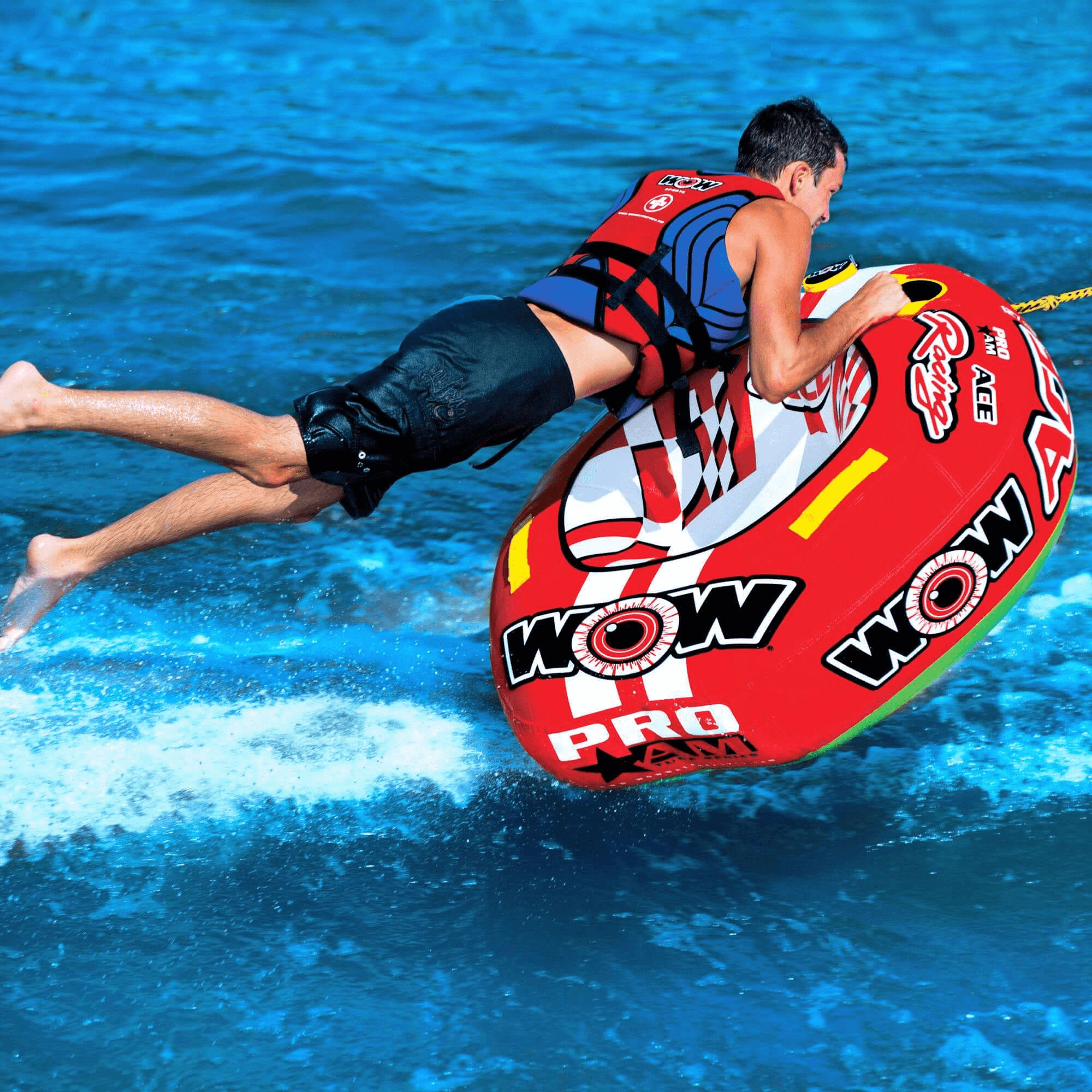 WOW Watersports Ace Racing Boat Tube 1 Person Inflatable Towable Tube Jupiter Gear Home