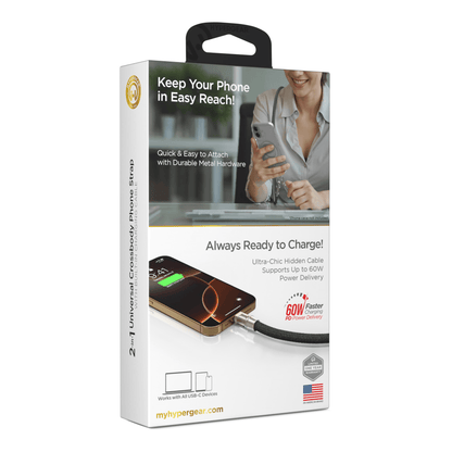 HyperGear 2-in-1 Universal Crossbody Phone Strap and Charging Cable Jupiter Gear Home